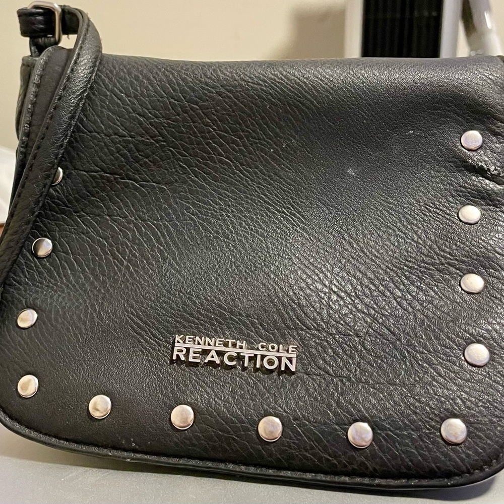 Kenneth Cole Reaction Black Studded Crossbody Bag